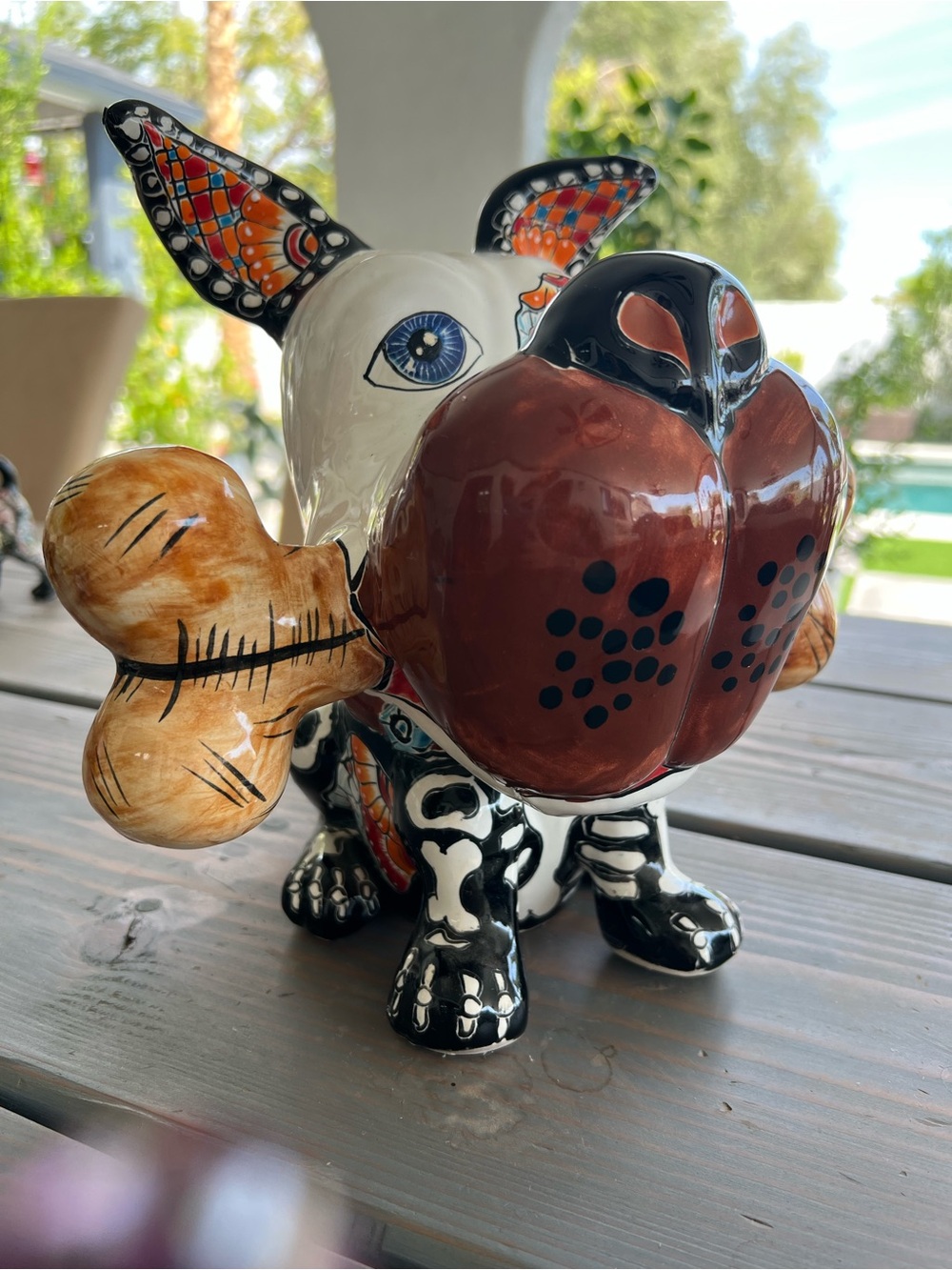 Mexican Talavera Dog Figurine